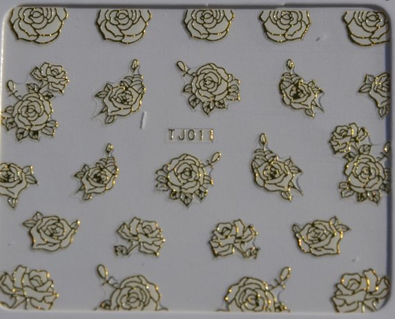 Stickers Ongles Double Rose Doré / Or 11