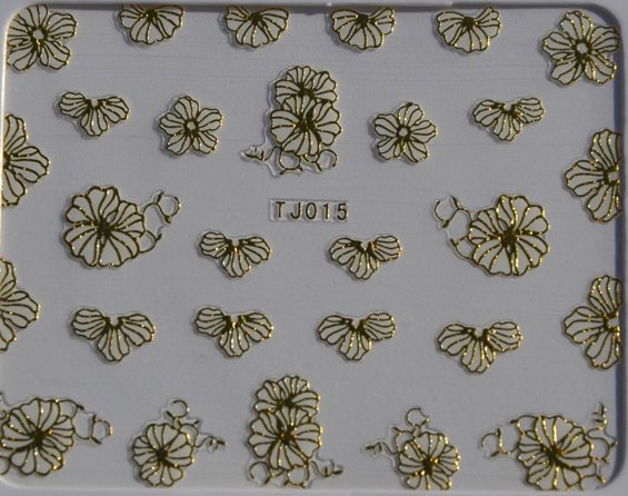 Stickers Ongles Petites Fleurs Doré / Or 15