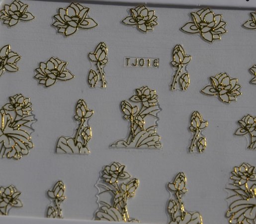 Stickers Ongles Rose & Epines Doré / Or 16