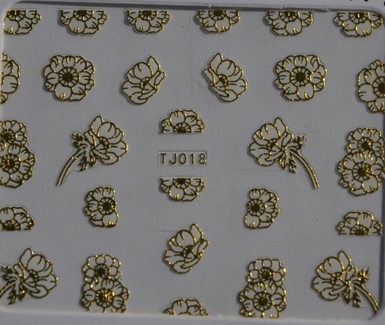 Stickers Ongles Motif Fleur Doré / Or 18