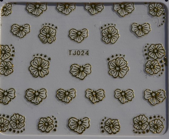 Stickers Ongles Fleur Doré / Or 24
