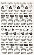 Planche Stickers Ongles (Motif Bad Girl, Motel, Road Trip) XL 337 - NailArtBoutique