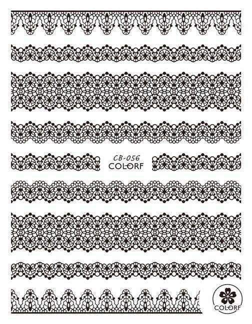 Planche Stickers Ongles Fresque N&B XL 56