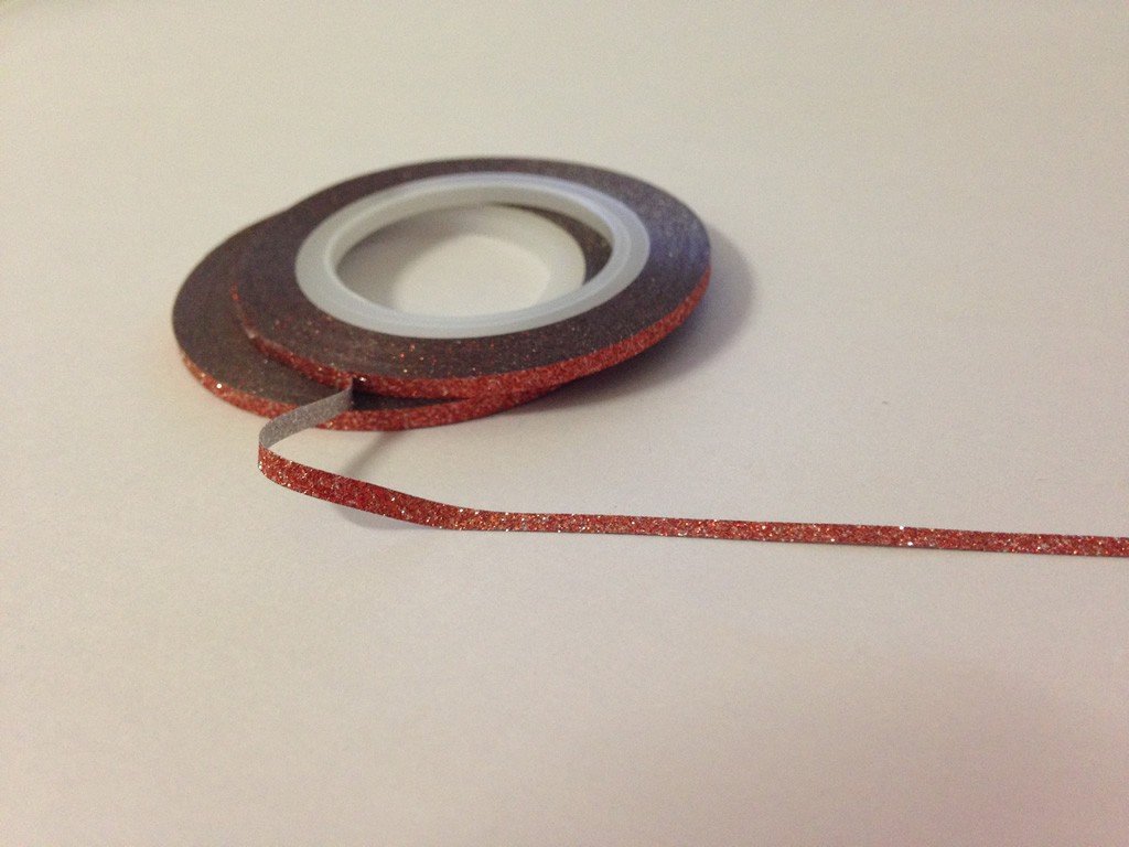 Fil Autocollant / Stripping Tape Paillettes Orange