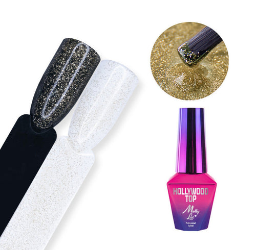 Top No Wipe MollyLac Gold 10ml - NailArtBoutique