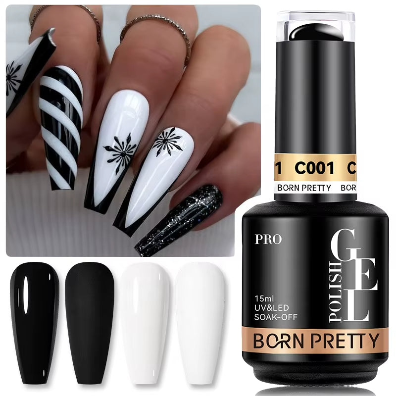 Vernis Gel Blanc  TPO & HEMA Free  – Finition Brillante 15 ml - Born Pretty