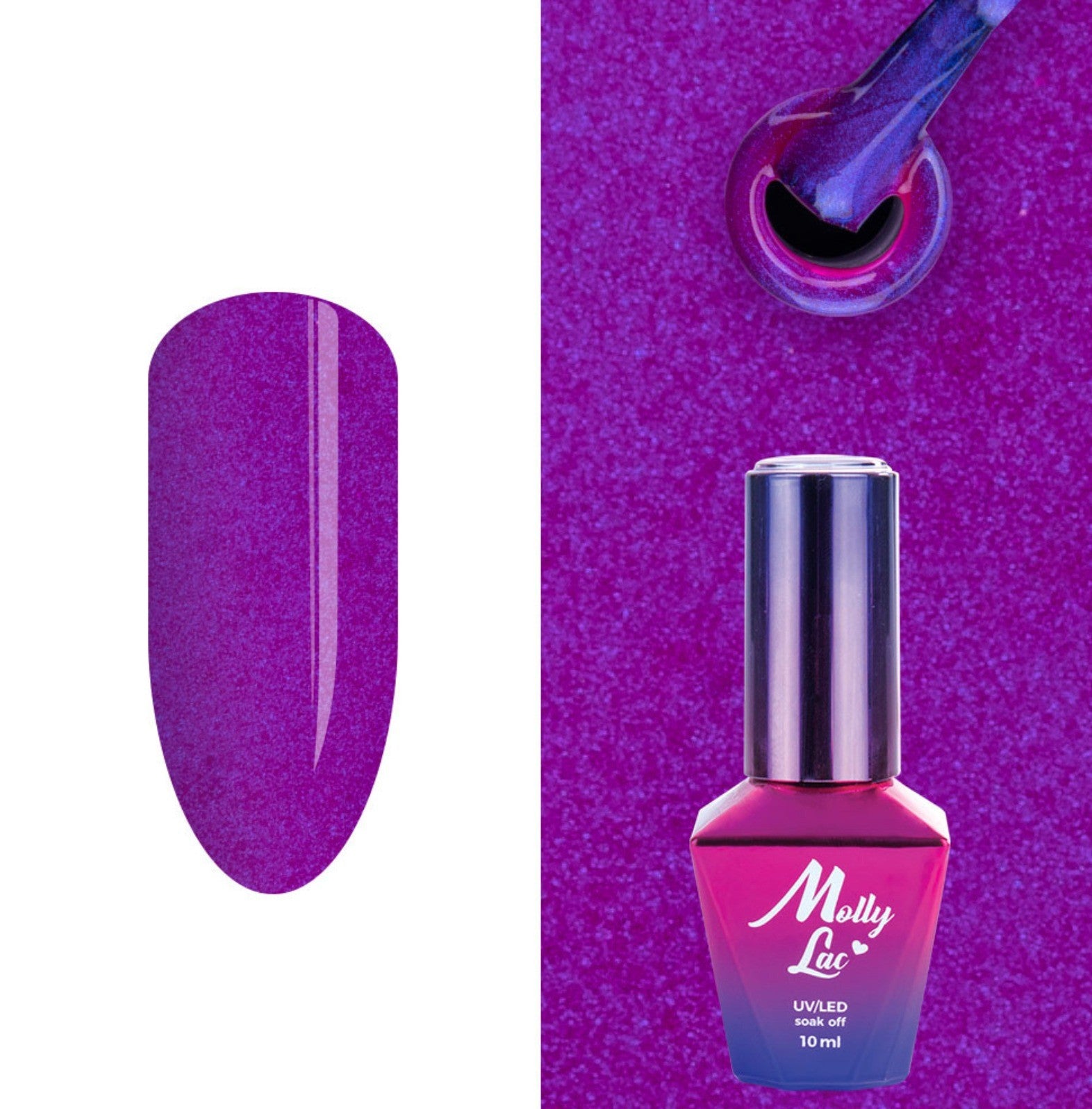 Vernis Semi Permanent Molly Lac 504-10ml (fuchsia, cerise avec un voile violet profond)