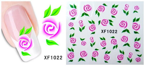 28 Autocollants Ongle Water Decal Rose 1022 - NailArtBoutique