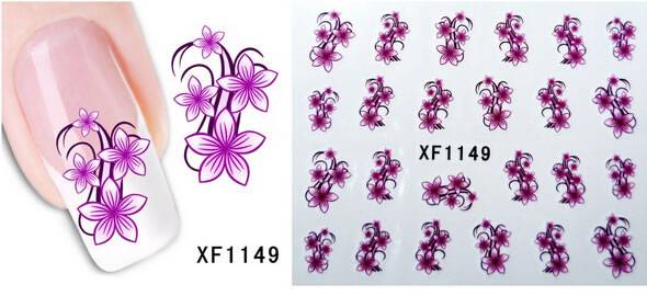 Autocollant Ongle Water Decal Fleur Rose 1149