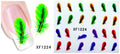 Autocollant Ongle Water Decal Plumes (vert, rouge, orange, violet) 1224 - NailArtBoutique