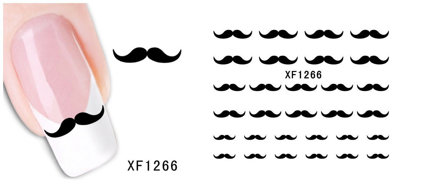 Autocollant Ongle Water Decal Petite Moustache 1266