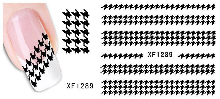 Autocollant Ongle Water Decal Fresque Pixels N&B 1289