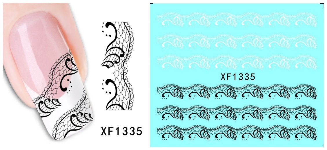 Autocollant Ongle Water Decal Ecailles N&B 1335