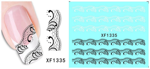 Autocollant Ongle Water Decal Ecailles N&B 1335 - NailArtBoutique