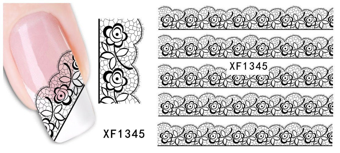 Autocollant Ongle Water Decal Fresque Fleurie 1345