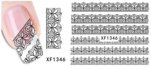 Autocollant Ongle Water Decal Motifs Fresque N&B 1346 - NailArtBoutique