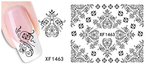 Autocollant Ongle Water Decal Jolis Motifs Noirs 1463 - NailArtBoutique