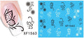 Autocollant Ongle Water Decal Papillon & Fleur noire et blanc 1563 - NailArtBoutique