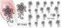 Autocollant Ongle Water Decal Fleure Noire & Blanche 1565 - NailArtBoutique