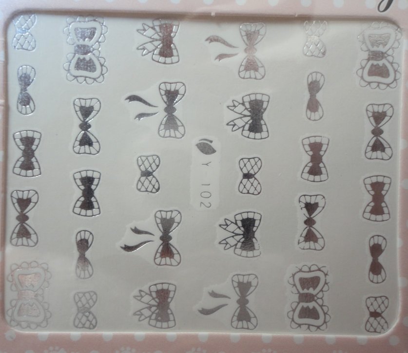 Autocollant Ongle Water Decal Noeuds Argentés102