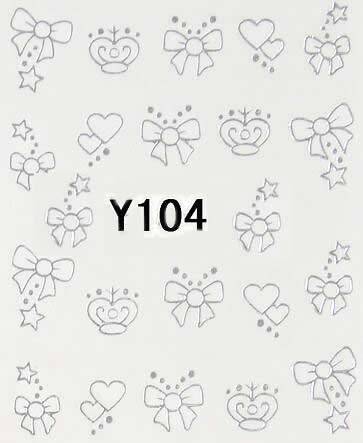 20 Autocollants Ongle Water Decal Déco de Noël Argentées 104