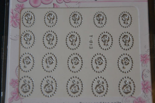 Autocollant Ongle Water Decal Rose Argentée 13 - NailArtBoutique