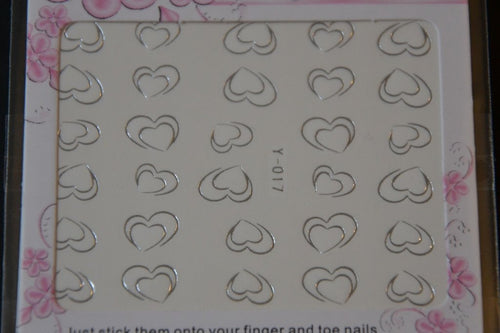 Autocollant Ongle Water Decal Coeur Argenté 17 - NailArtBoutique