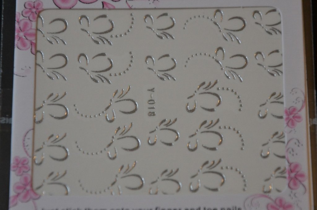 Autocollant Ongle Water Decal Papillons Argentés 18