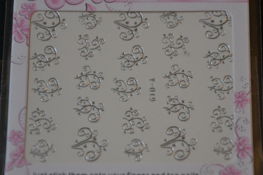 Autocollant Ongle Water Decal Motif Argenté 19