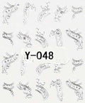 20 Autocollants Ongle Water Decal Motifs Argent 48 - NailArtBoutique