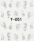 20 Autocollants Ongle Water Decal Symbole Vent Argenté 51 - NailArtBoutique