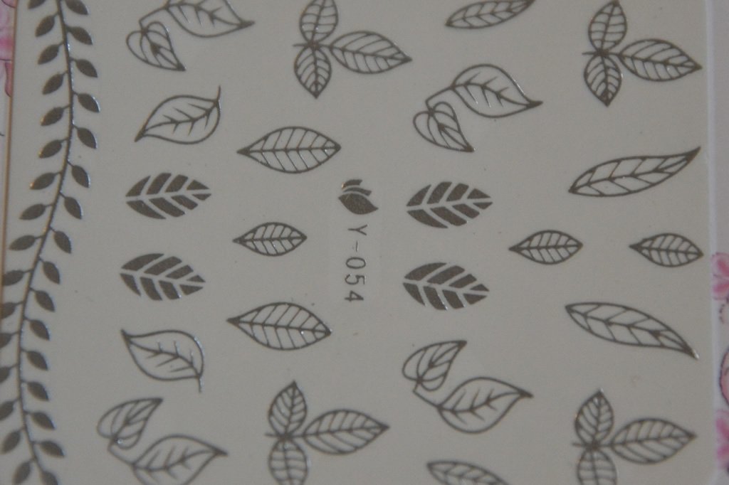 Autocollant Ongle Water Decal Motif Fougère Argentée 54