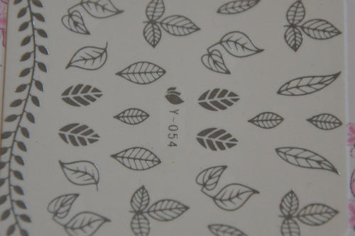 Autocollant Ongle Water Decal Motif Fougère Argentée 54 - NailArtBoutique
