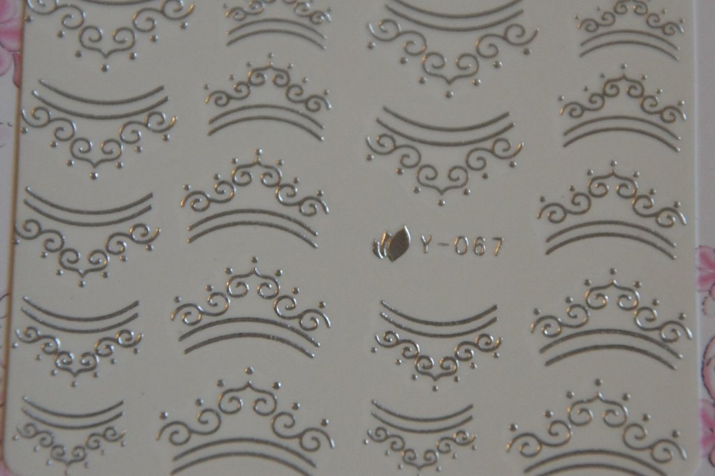 Autocollant Ongle Water Decal Couronne Argentée 67