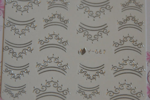 Autocollant Ongle Water Decal Couronne Argentée 67 - NailArtBoutique
