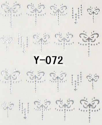 20 Autocollants Ongle Water Decal Motif Papillion Argent 72