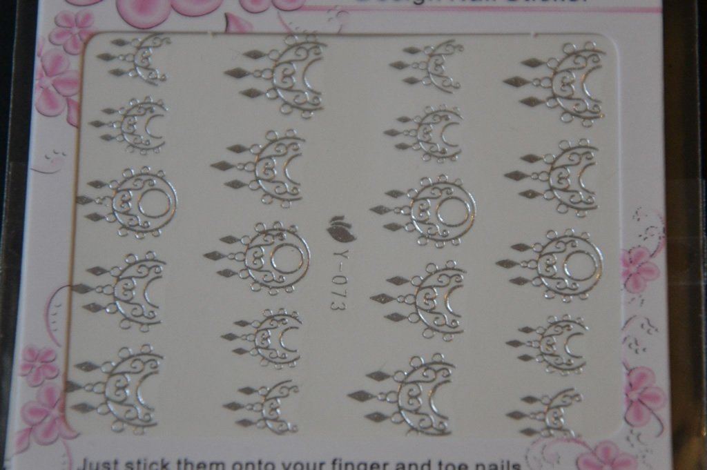 Autocollant Ongle Water Decal Motif Bijoux Collier Argenté 73