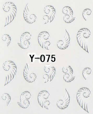 20 Autocollants Ongle Water Decal Motif Coquillage Argenté 75