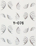 20 Autocollants Ongle Water Decal Argent 76 - NailArtBoutique
