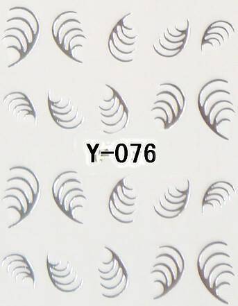 20 Autocollants Ongle Water Decal Argent 76