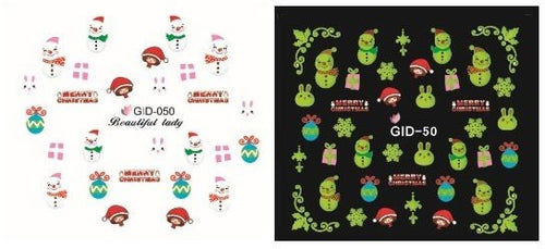 Autocollant Ongle Water Decal Bonhomme de Neige de Noël 50 - NailArtBoutique