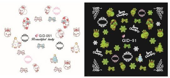 Autocollant Ongle Water Decal Sapin de Noël 51
