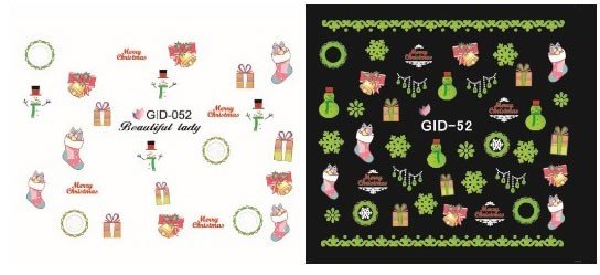 Autocollant Ongle Water Decal Chaussettes & Déco de Noël  52