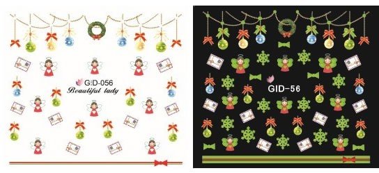 Autocollant Ongle Water Decal Décorations de Noël 056