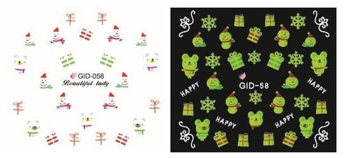 Autocollant Ongle Water Decal Cadeaux de Noel 58 - NailArtBoutique
