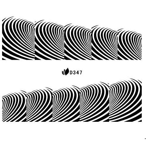 Autocollant Ongle Water Decal Effet Optique Noir 347