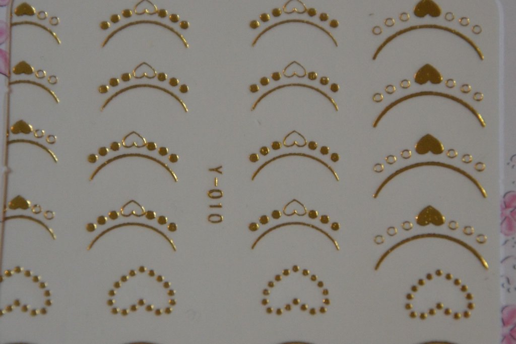 Autocollant Ongle Water Decal Coeur Or 10