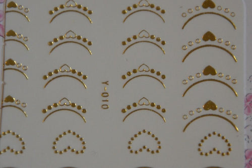 Autocollant Ongle Water Decal Coeur Or 10 - NailArtBoutique