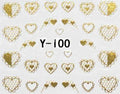 Autocollant Ongle Water Decal Variations de Coeurs  Or 100 - NailArtBoutique