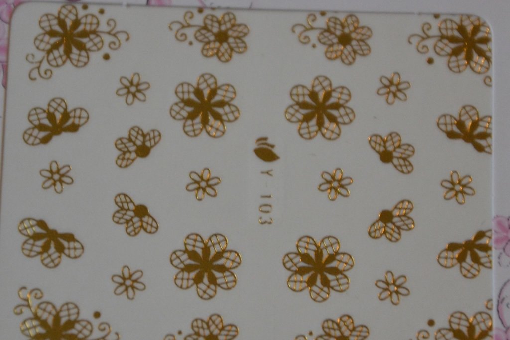 Autocollant Ongle Water Decal Petits Motifs en Or 103